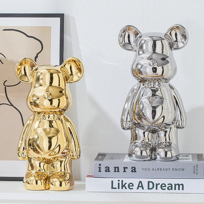 Brunno Figur | Keramik-Teddy im Designstil als Dekofigur in 17/27 cm