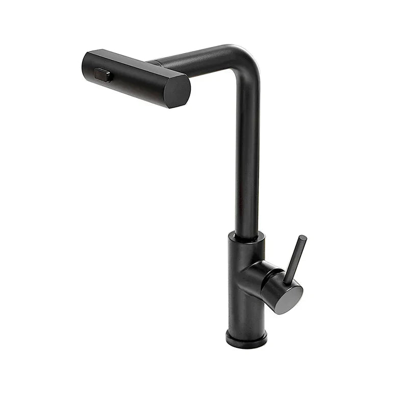 Moderne Küchenarmatur mit herausziehbarer Wasserfall-Handbrause aus Edelstahl