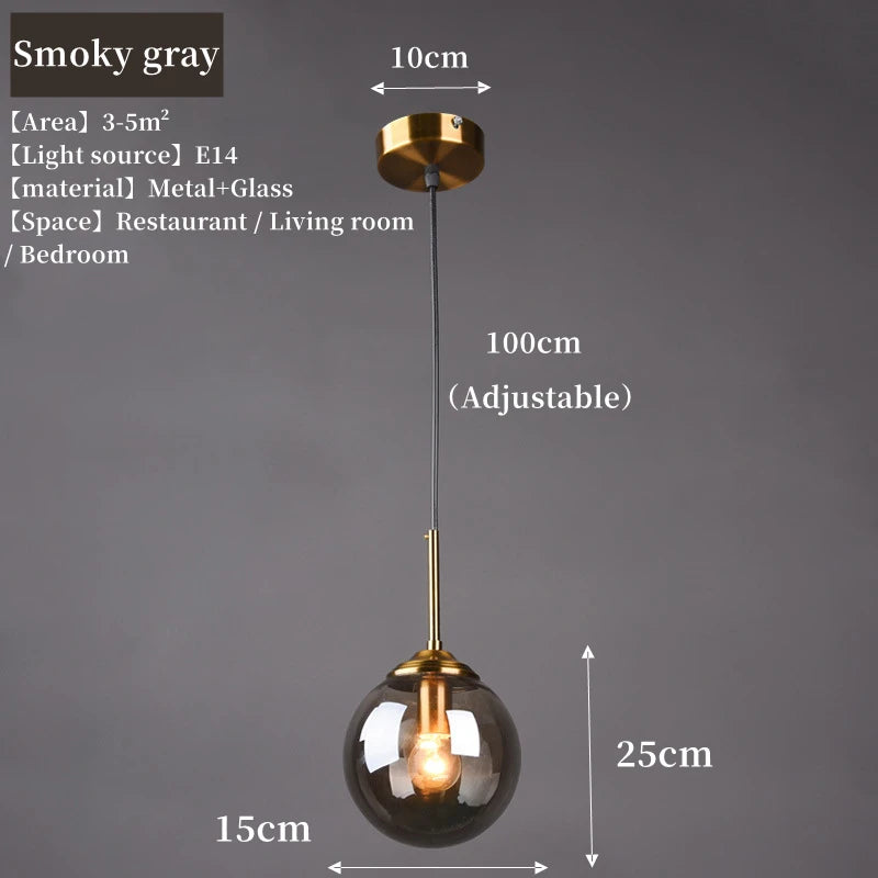 Solvyn Era | LED-Glas-Pendelleuchte mit Metallakzent für Schlafzimmer und Essbereich