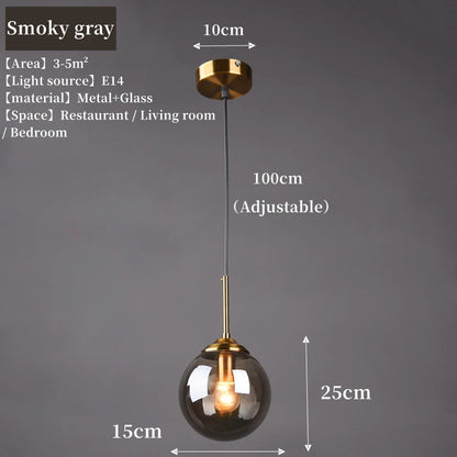 Solvyn Era | LED-Glas-Pendelleuchte mit Metallakzent für Schlafzimmer und Essbereich