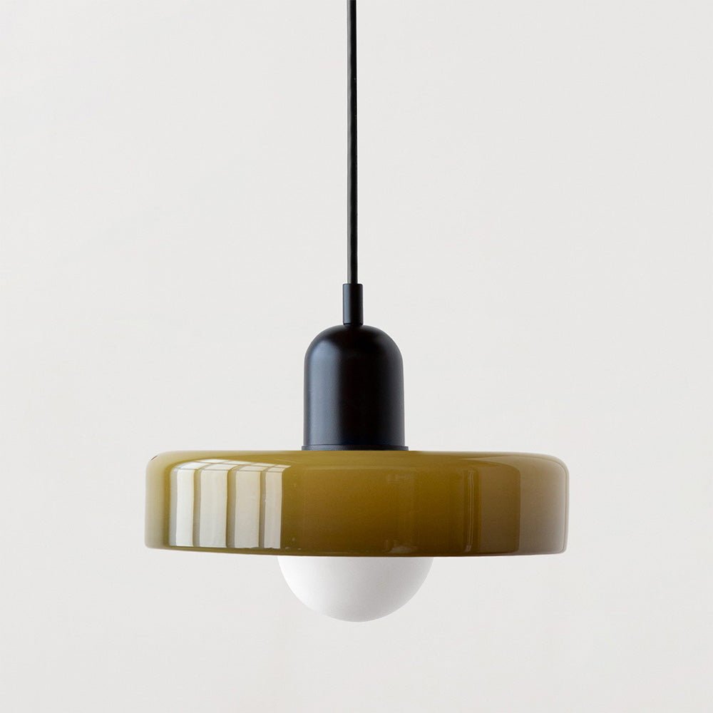 Lunari Halo | Hängeleuchte aus farbigem Glas im Bauhaus-Stil