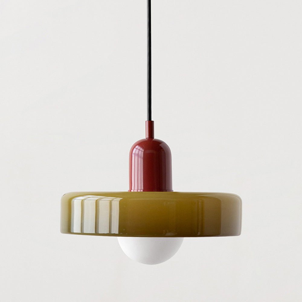 Lunari Halo | Hängeleuchte aus farbigem Glas im Bauhaus-Stil