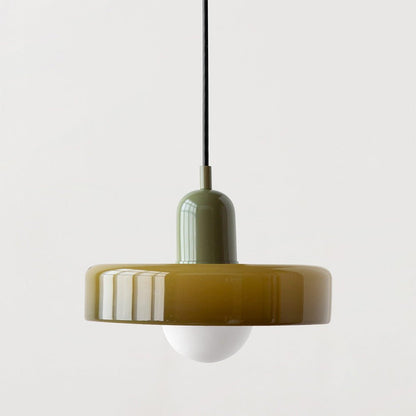 Lunari Halo | Hängeleuchte aus farbigem Glas im Bauhaus-Stil