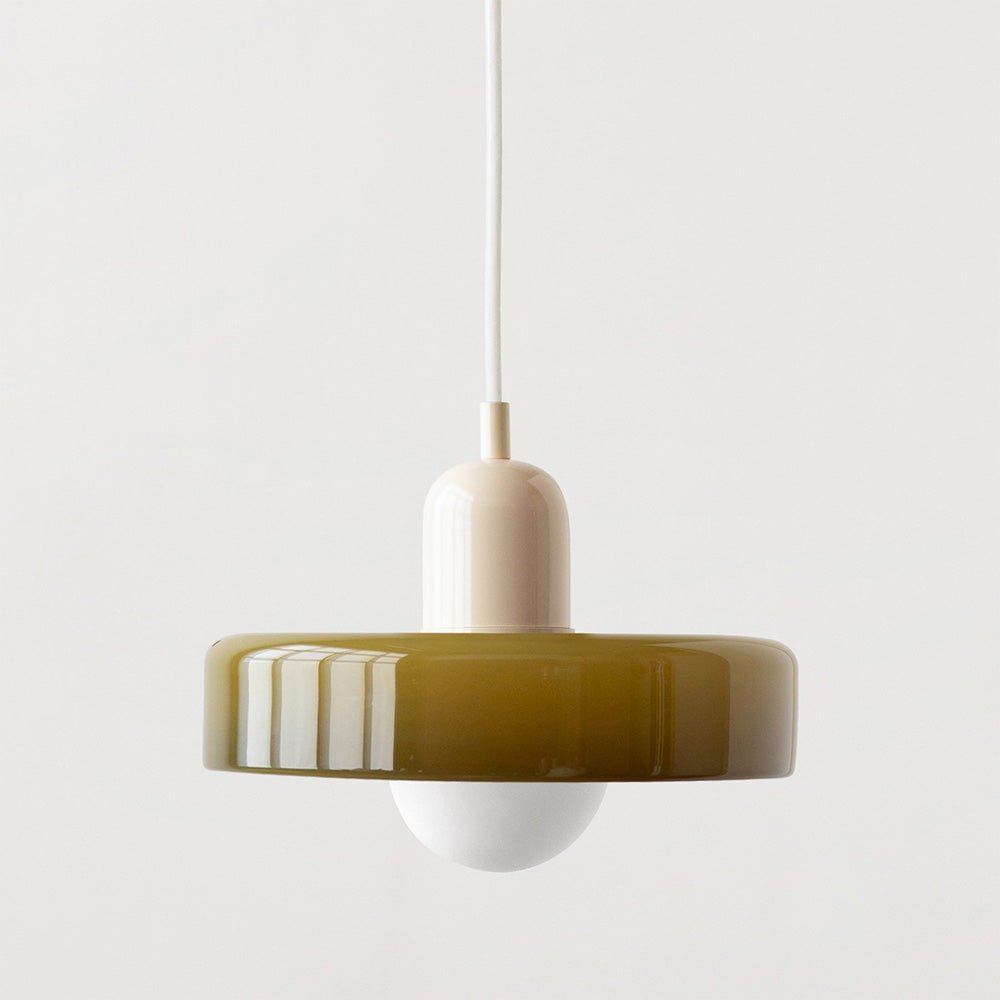 Lunari Halo | Hängeleuchte aus farbigem Glas im Bauhaus-Stil