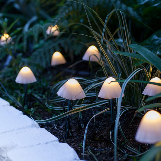 Solar Gartenleuchten in Pilzform – 12er Set, wasserdicht & dekorativ