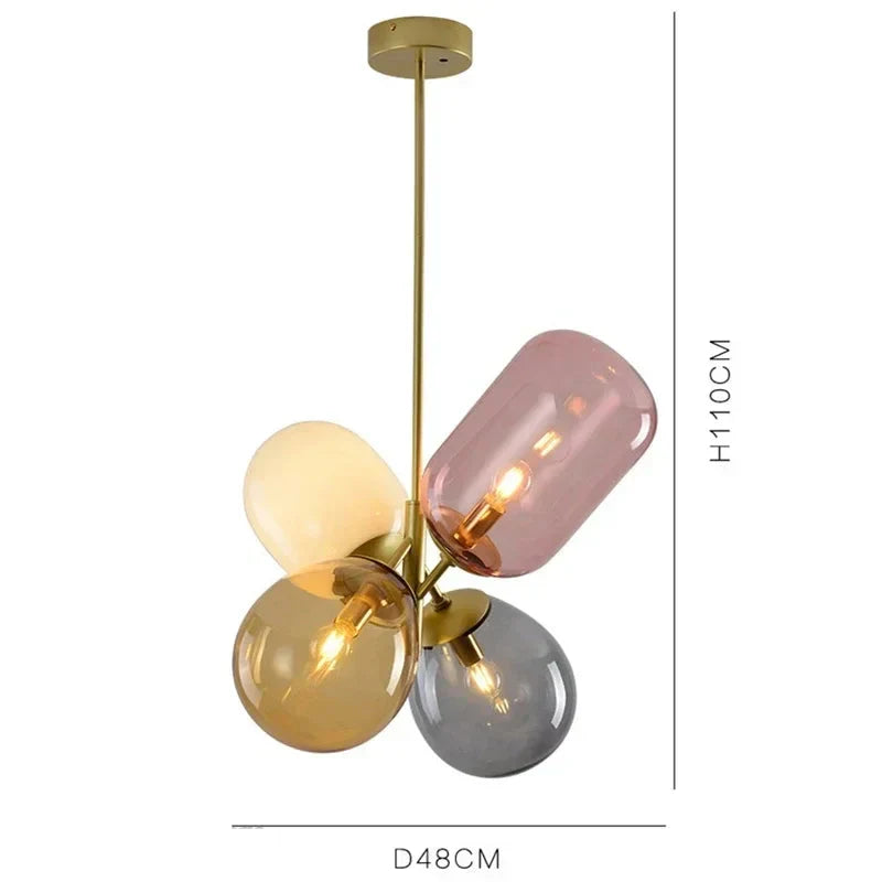 Antheia – Luxus Pendelleuchte aus Buntglas mit Künstlerischem Design