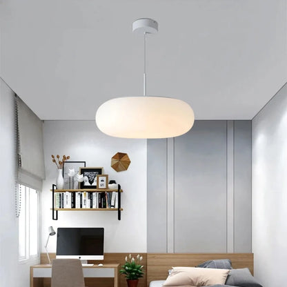 Nyxora | Moderne Hängeleuchte in Creme im minimalistischen Kronleuchterstil mit warmem LED-Licht