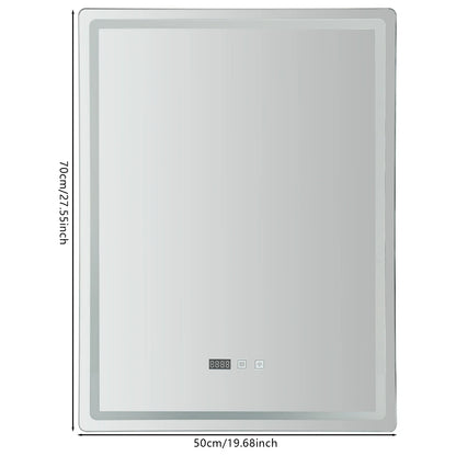 Claravo Edge | Rechteckiger LED Wandspiegel mit Antibeschlag & Touch-Dimmer, 3 Lichtfarben