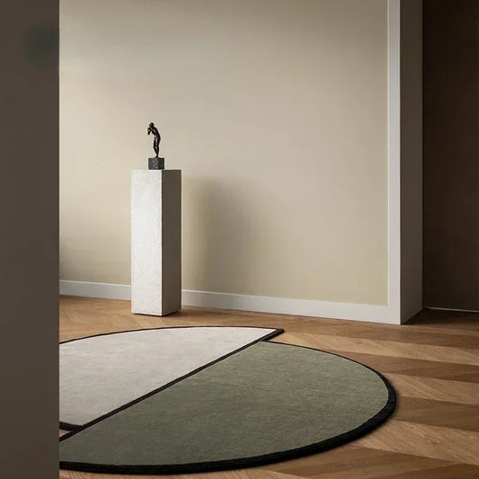 Arketa Halo | Waschbarer Design-Teppich in unregelmäßiger Halbkreisform