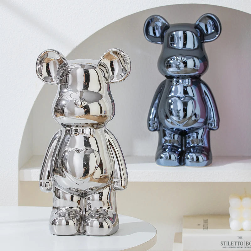 Brunno Figur | Keramik-Teddy im Designstil als Dekofigur in 17/27 cm