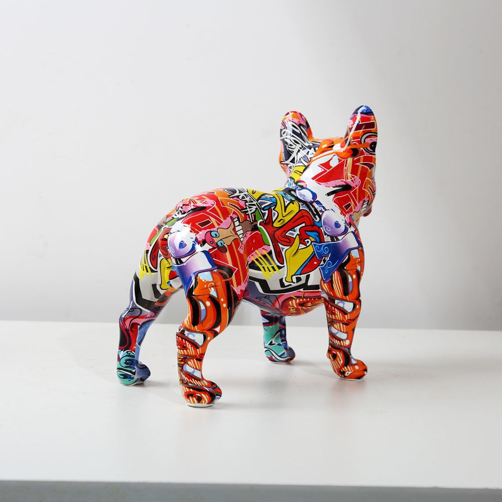 Bulldoro Graffitino | Farbintensive Dekofigur eines French Bulldogs aus Kunstharz