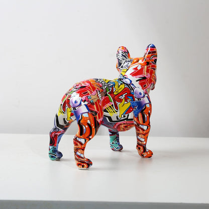 Bulldoro Graffitino | Farbintensive Dekofigur eines French Bulldogs aus Kunstharz