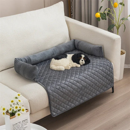Veloura Nest | Samtweiche Hundedecke mit Schutzrand für Sofa