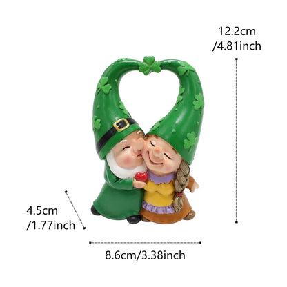 Gartenzwerg Liebespaar | Handgefertigte Figur aus Kunstharz | Garten- & Festdeko