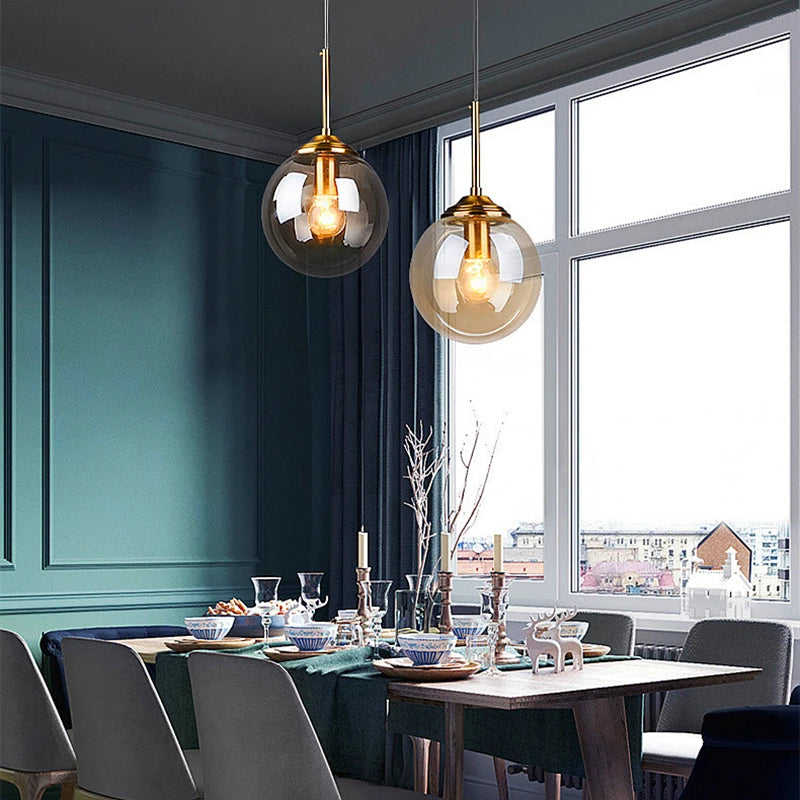 Solvyn Era | LED-Glas-Pendelleuchte mit Metallakzent für Schlafzimmer und Essbereich