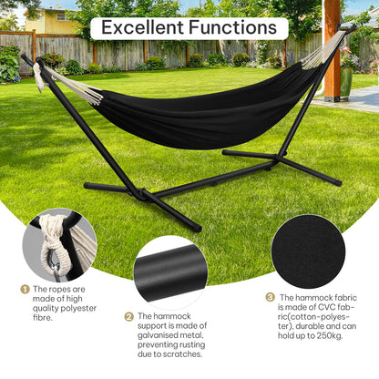 Lunava Rest | Tragbare Doppel-Hängematte mit Stahlgestell für Garten & Camping
