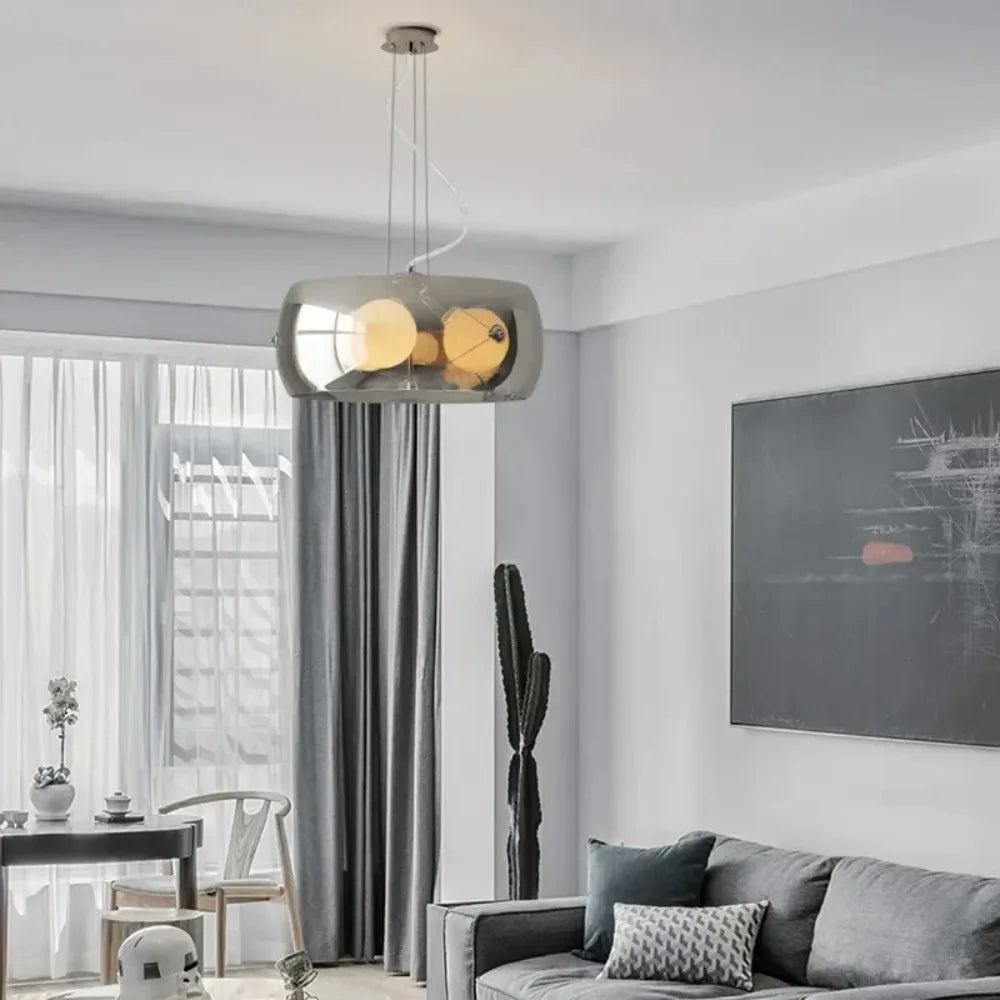 Aurion | Moderne Glas-LED-Hängeleuchte für Küche, Wohnzimmer und Esszimmer
