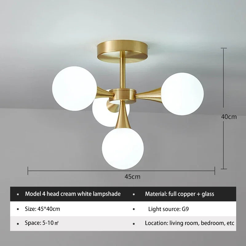 Lunavoire Sphere | LED-Deckenleuchte mit Glaskugel für Wohn- und Schlafzimmer