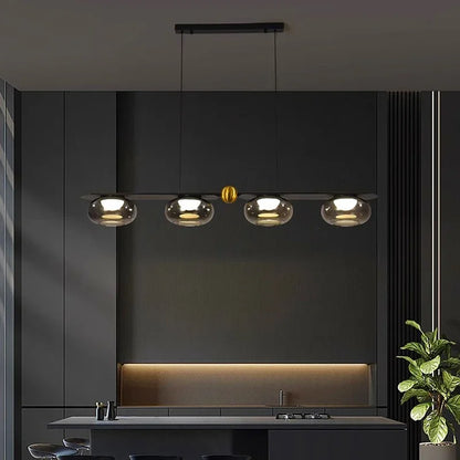 Alexia Pendelleuchte mit 4 Glaszylindern – Moderne LED-Pendelleuchte für Esszimmer und Wohnzimmer