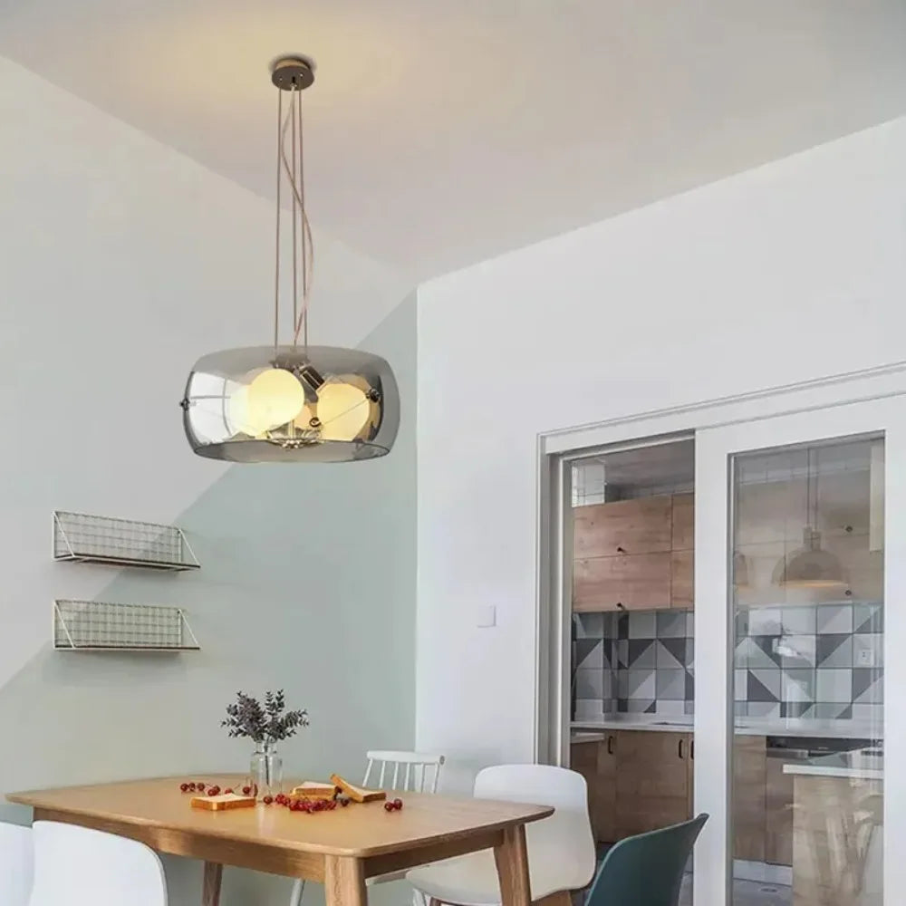 Aurion | Moderne Glas-LED-Hängeleuchte für Küche, Wohnzimmer und Esszimmer