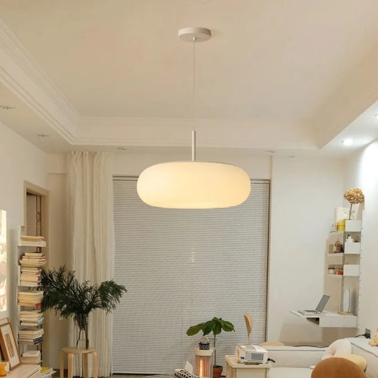 Nyxora | Moderne Hängeleuchte in Creme im minimalistischen Kronleuchterstil mit warmem LED-Licht