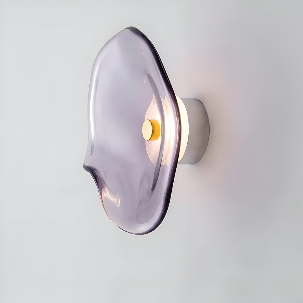 NordLume – Gebogene Glas-Wandleuchte im Skandinavisch-Japandi-Stil mit LED-Beleuchtung