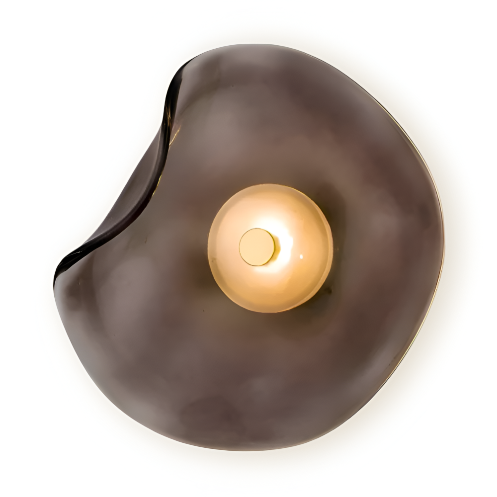 NordLume – Gebogene Glas-Wandleuchte im Skandinavisch-Japandi-Stil mit LED-Beleuchtung