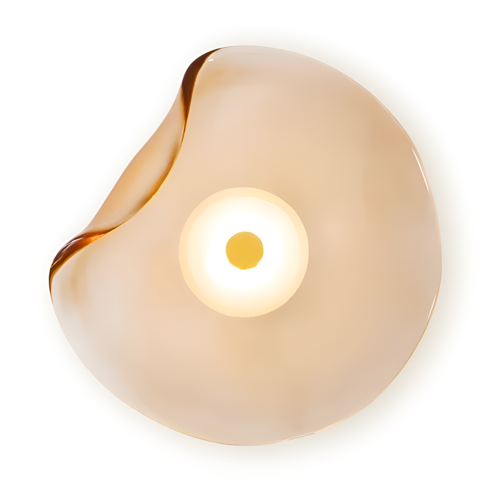 NordLume – Gebogene Glas-Wandleuchte im Skandinavisch-Japandi-Stil mit LED-Beleuchtung