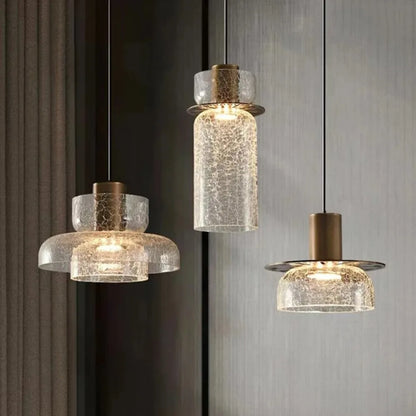 Candelora | Moderne Glas-Hängeleuchte mit Crackle-Effekt