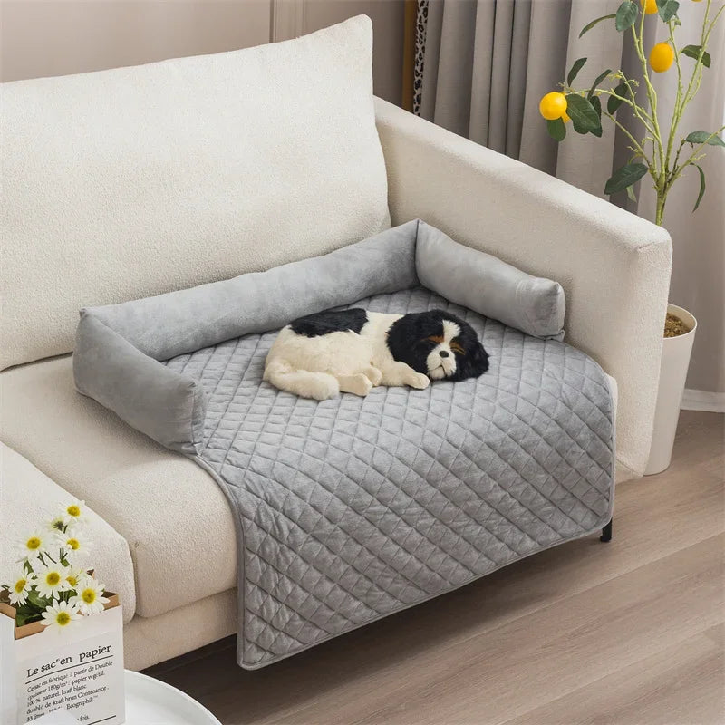 Veloura Nest | Samtweiche Hundedecke mit Schutzrand für Sofa
