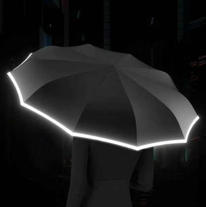 Robuster Regenschirm | Wind- & Regenschutz mit reflektierendem Rand