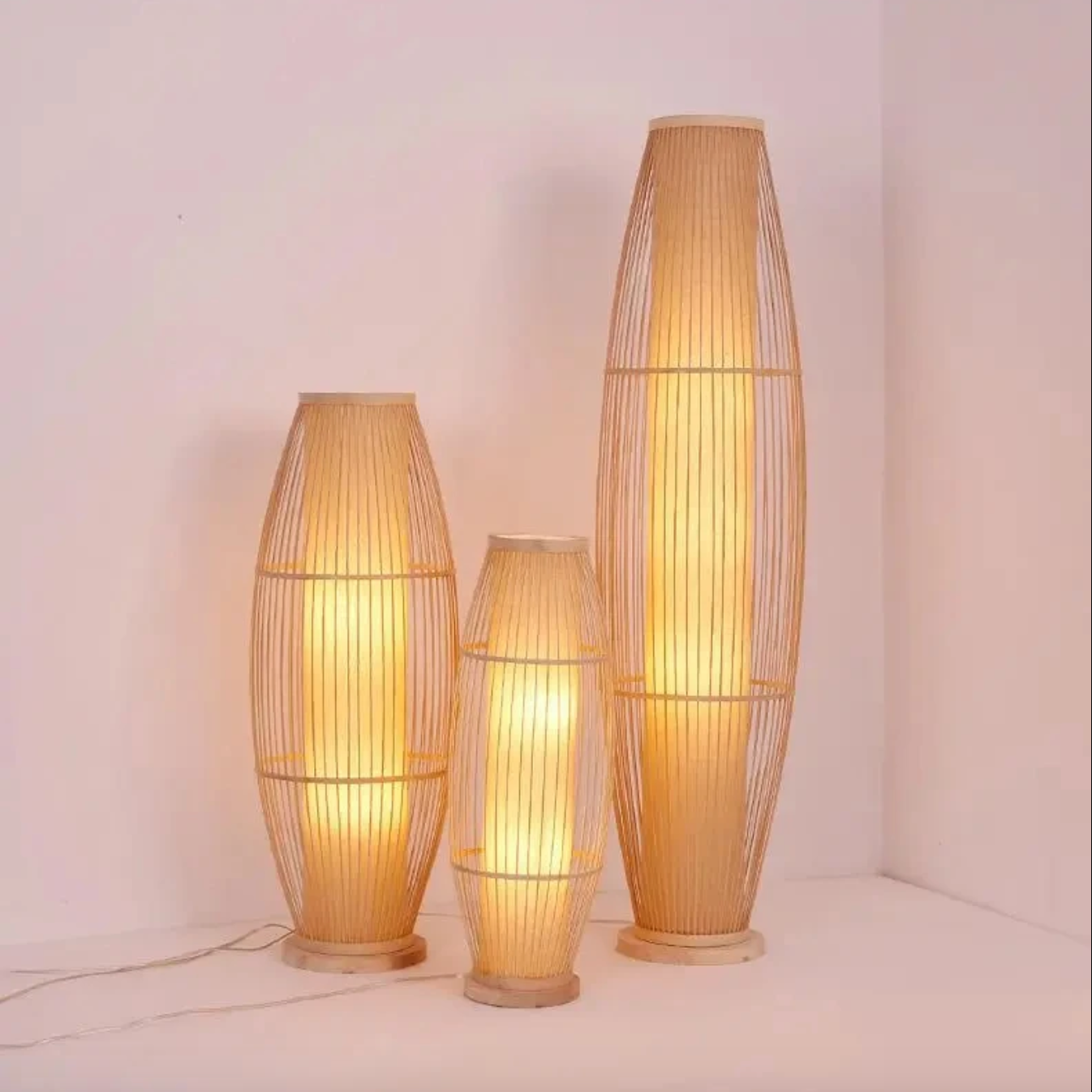 EcoBambu | Umweltfreundliche Bambuslampe | Nachhaltige LED-Stehleuchte mit natürlichem Design für Wohnzimmer