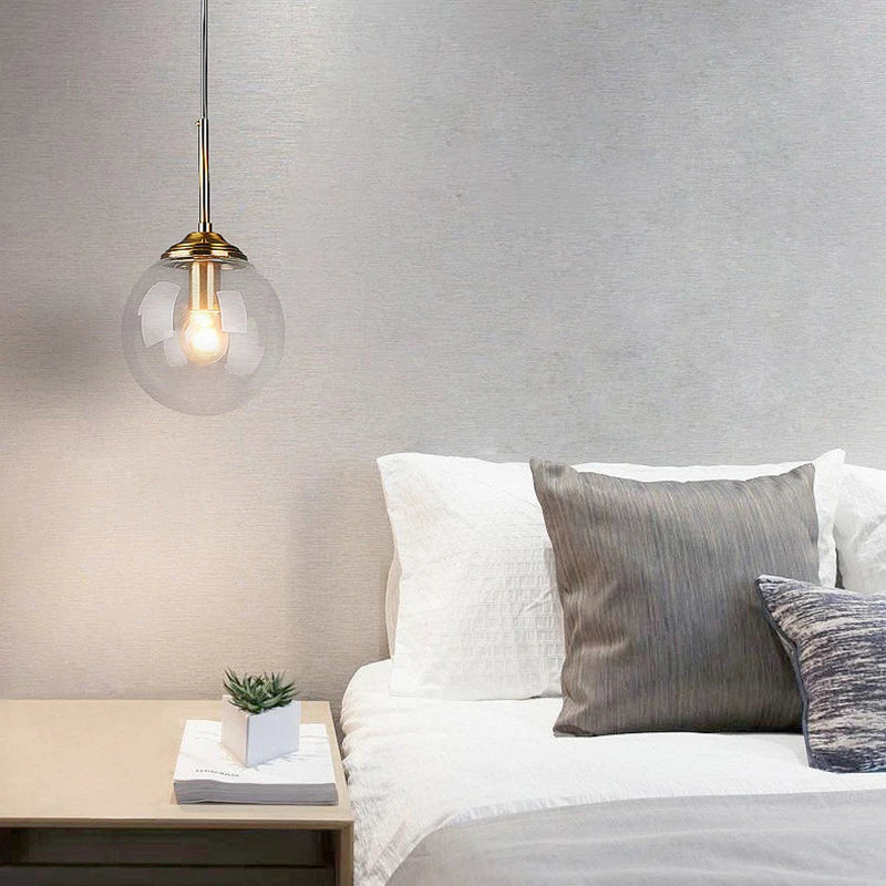 Solvyn Era | LED-Glas-Pendelleuchte mit Metallakzent für Schlafzimmer und Essbereich