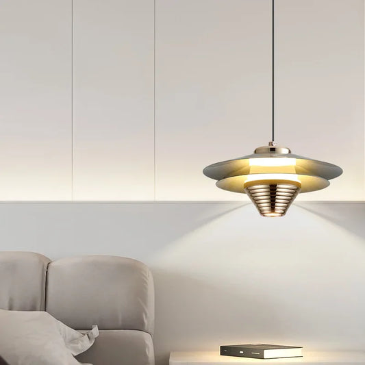 AeroGlow | Aluminium LED Pendelleuchte | Moderne Deckenlampe mit Farbakzenten & Warmweißem Licht