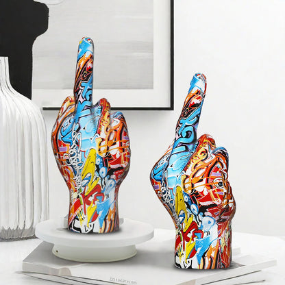 Brunno Figur | Graffiti-Handskulptur aus Kunstharz als provokantes Statement-Piece