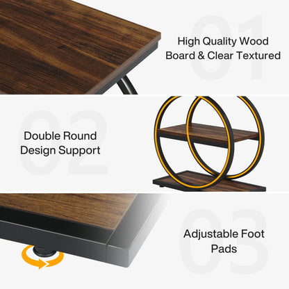 Isyvelra – przemysłowy wąski stolik pomocniczy z drewna z 3 półkami