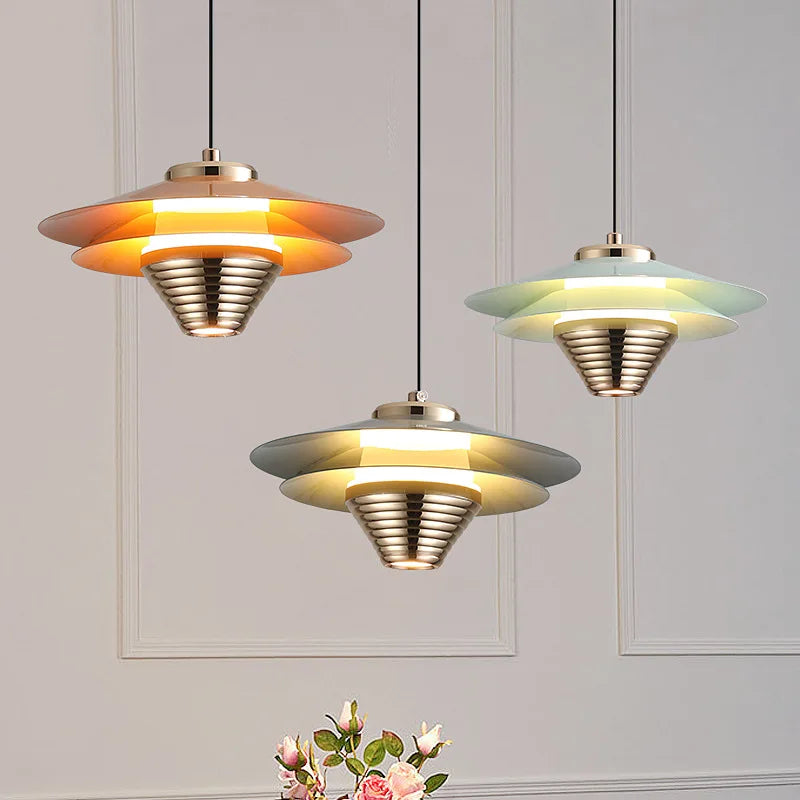 AeroGlow | Aluminium LED Pendelleuchte | Moderne Deckenlampe mit Farbakzenten & Warmweißem Licht