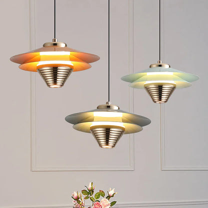 AeroGlow | Aluminium LED Pendelleuchte | Moderne Deckenlampe mit Farbakzenten & Warmweißem Licht