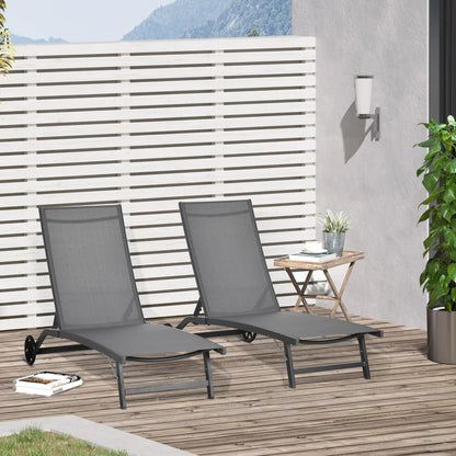 Solvyn Duo | Verstellbare Gartenliegen im 2er-Set aus Textilene