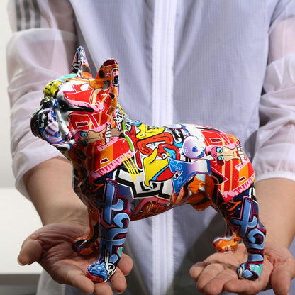 Bulldoro Graffitino | Farbintensive Dekofigur eines French Bulldogs aus Kunstharz