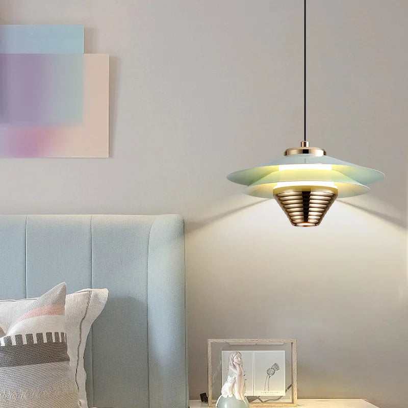 AeroGlow | Aluminium LED Pendelleuchte | Moderne Deckenlampe mit Farbakzenten & Warmweißem Licht