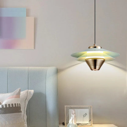 AeroGlow | Aluminium LED Pendelleuchte | Moderne Deckenlampe mit Farbakzenten & Warmweißem Licht