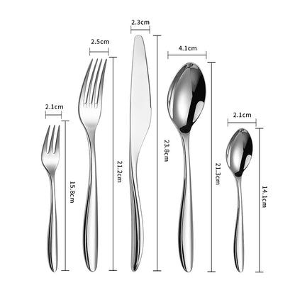 Skarlind | 5-teiliges Besteckset aus Edelstahl für Steak & Dinner