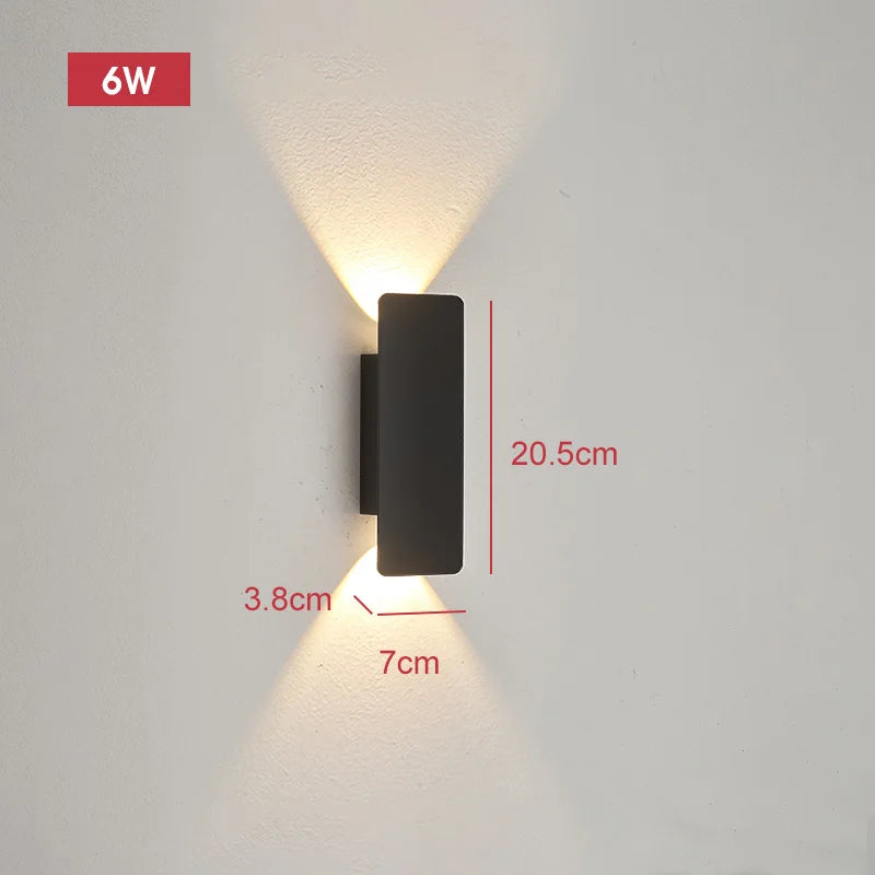 LumaStrix Noir | Wetterfeste LED Außenwandleuchte aus Aluminium, 18W