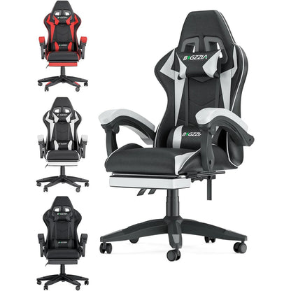 Serava – Ergonomischer Gamingstuhl mit Fußstütze, Lendenkissen & Verstellbarer Höhe
