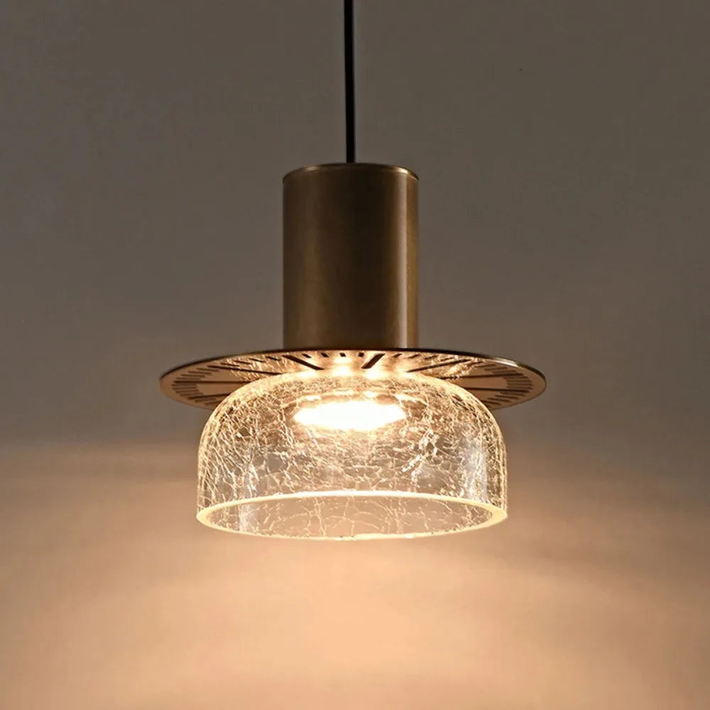 Candelora | Moderne Glas-Hängeleuchte mit Crackle-Effekt