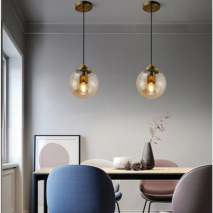 Solvyn Era | LED-Glas-Pendelleuchte mit Metallakzent für Schlafzimmer und Essbereich