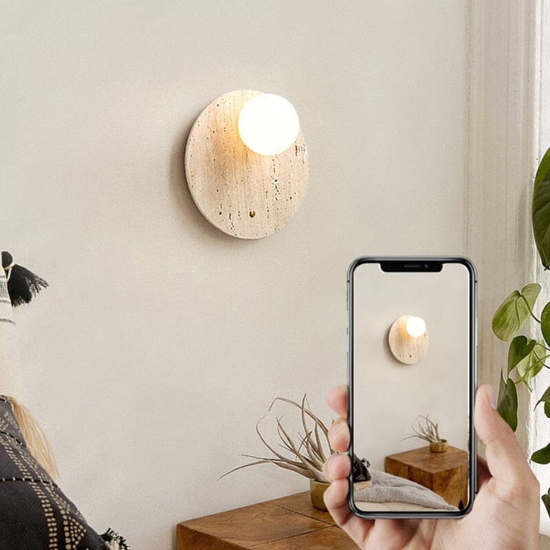 Wabi-Sabi wandlamp natuurtint – minimalistische lamp met warm licht