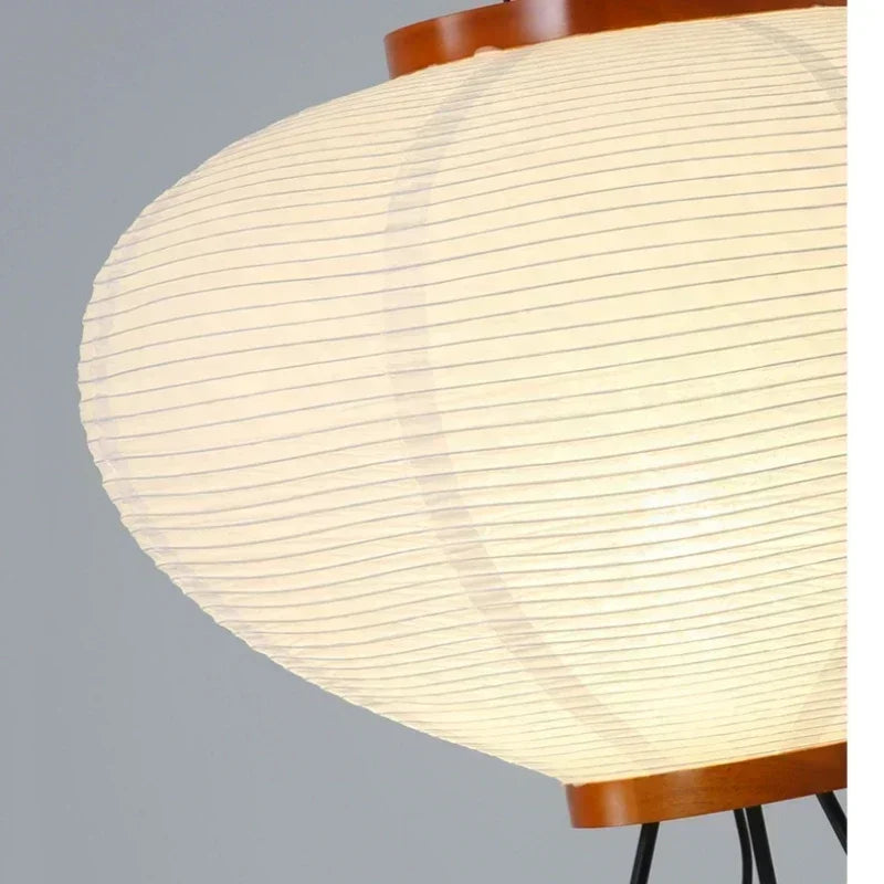 Sōra 9A | Handgefertigte Papierlampe mit Holzstruktur