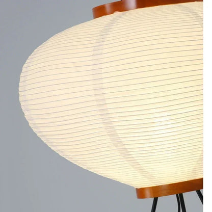 Sōra 9A | Handgefertigte Papierlampe mit Holzstruktur